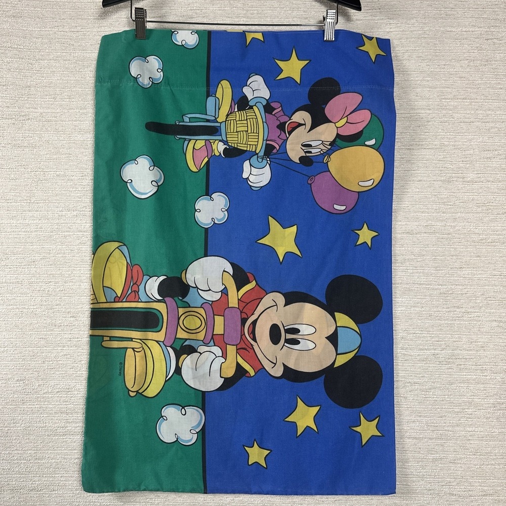 Vintage 90s Disney Mickey Minnie Mouse Pillowcase Nostalgia Kids Room Decor